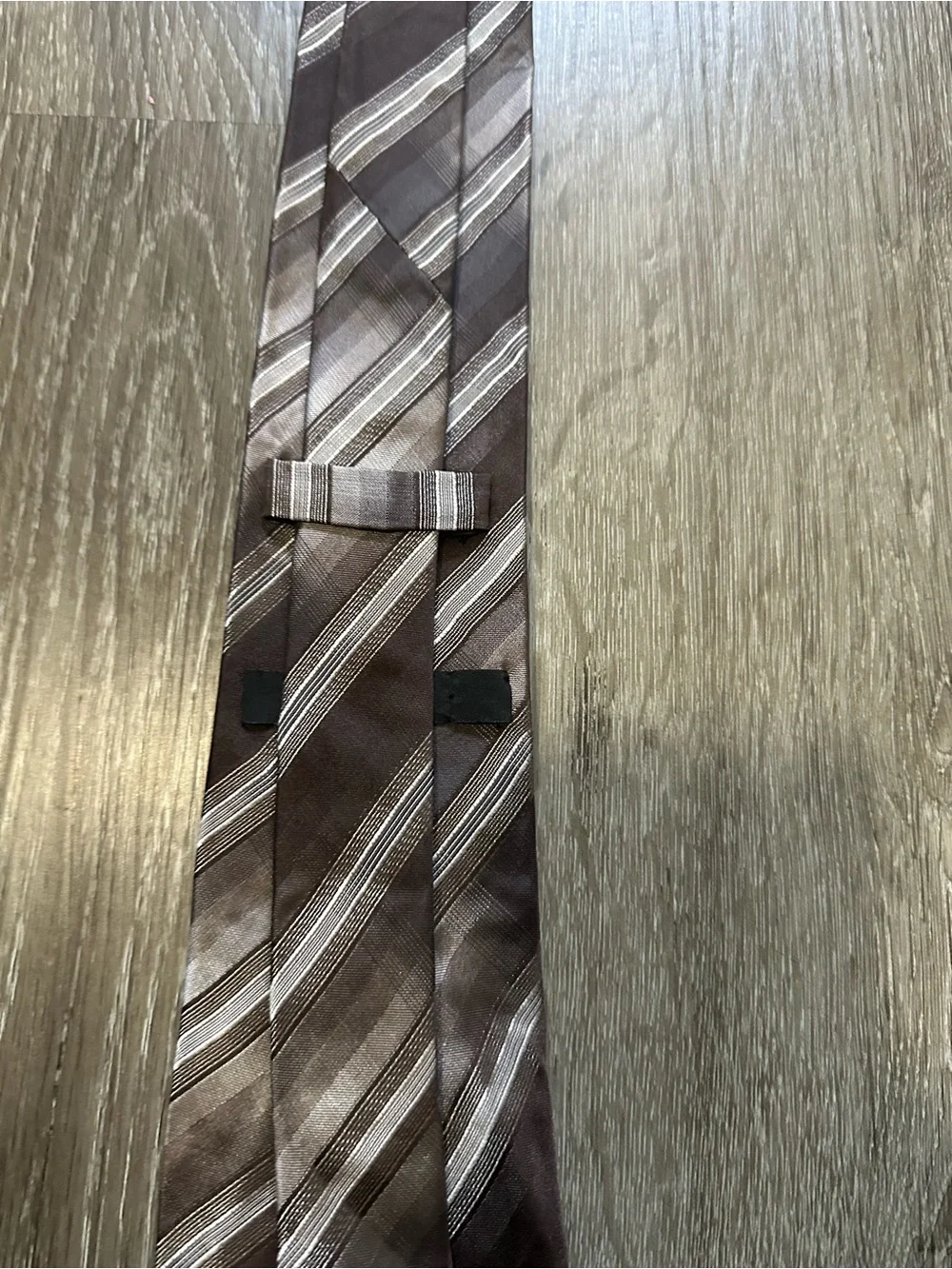 Alfani Brown and Light Taupe Striped Tie
